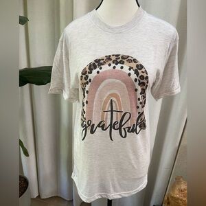 American Apparel Beige “Grateful” Graphic Tee